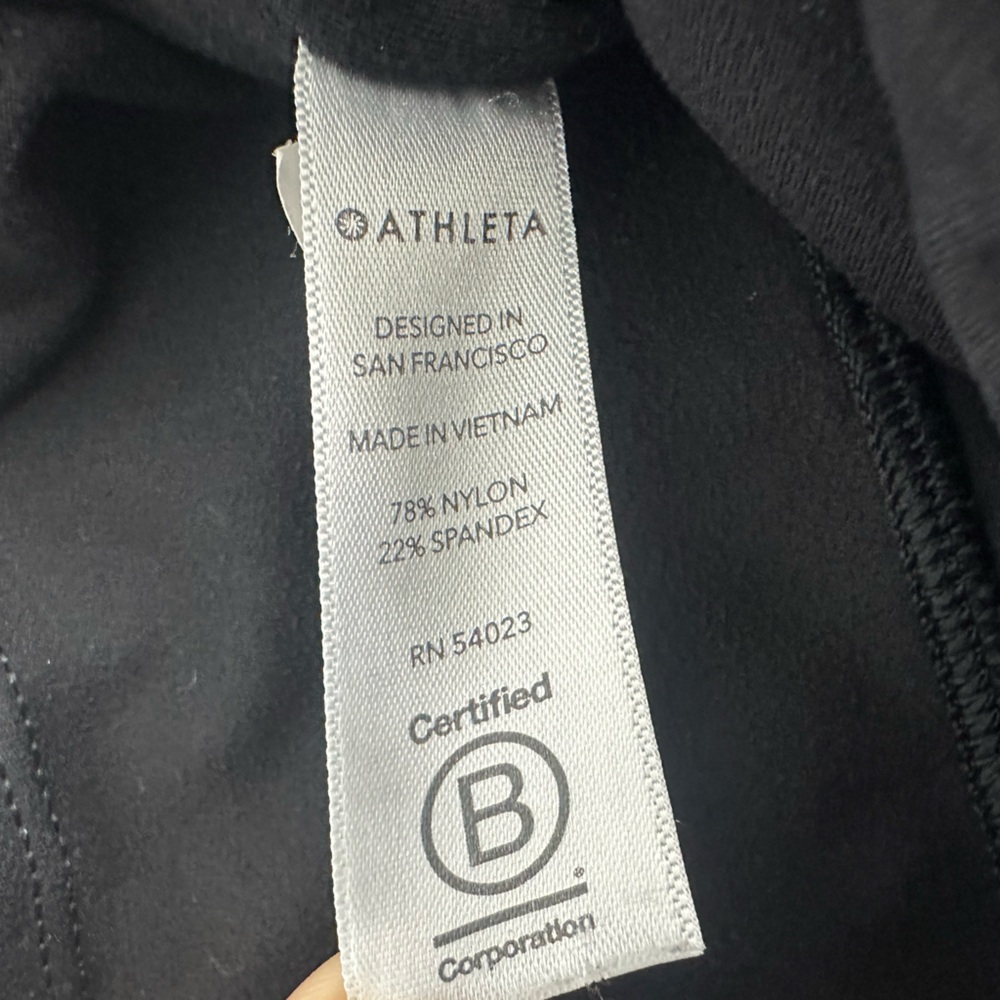 Athleta Leggings Sz L Women’s Black Rainier Tight Pockets Running Fleece - Picture 9 of 12